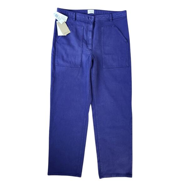 Wilfred Free New Modern Utility Straight Leg Pants Purple 14 Boxy Oversized - Picture 1 of 8